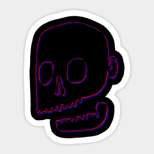 Hand-drawn 3d skull design on black Sticker